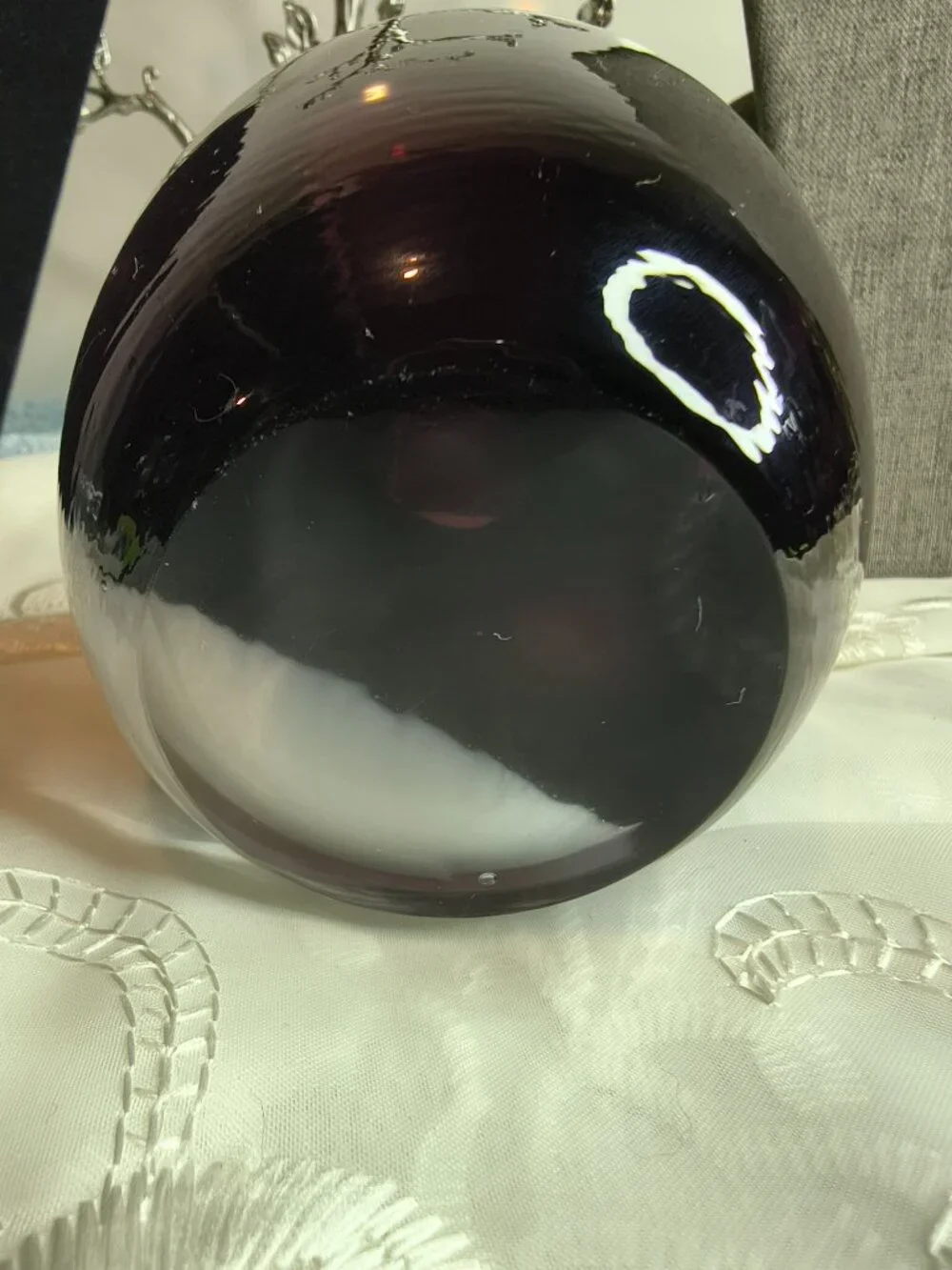 Amethyst and White Art Glass Vase